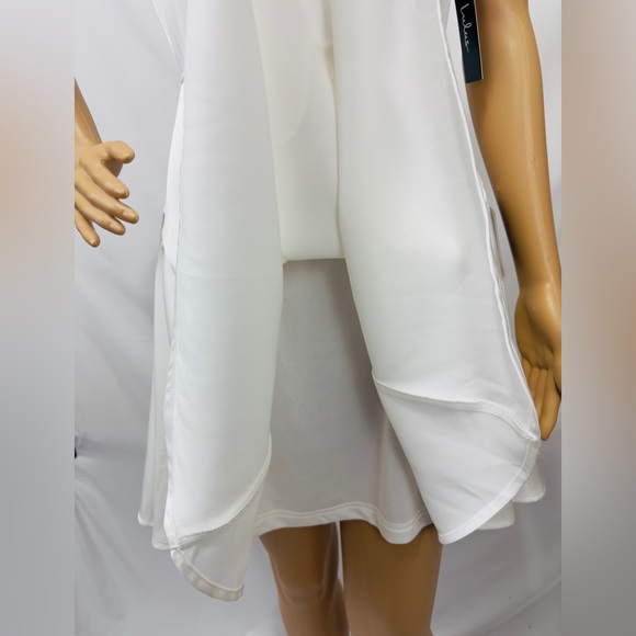 Lulu’s - Song of Celebration White Ruffle V Back, Skater Mini Dress Small - Picture 12 of 14